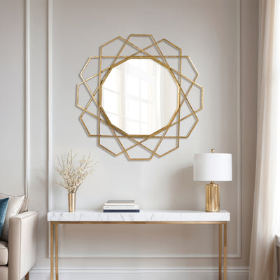 METAL 35 GEOMETRIC MIRROR, GOLD WB