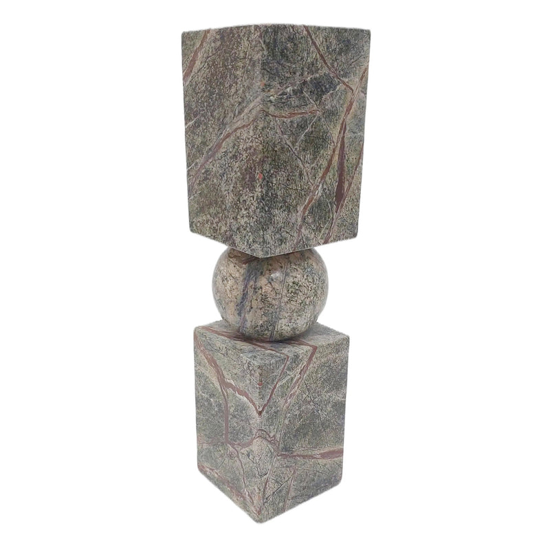 12x3 Chunky Marble Taper Holder, Forest Green