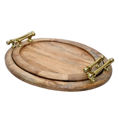 S/2 25/29 Cylde Wood Trays, Natural