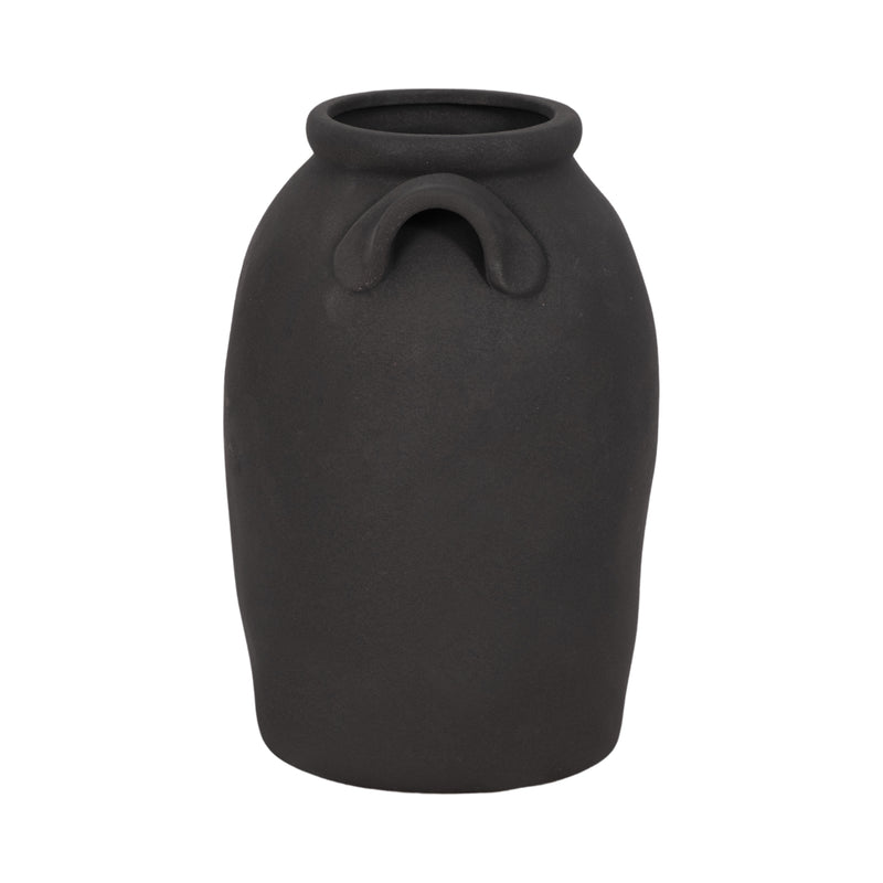 8 Rough Finish Jug With Handles, Black