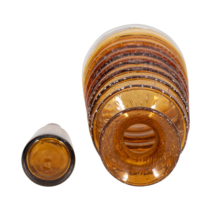 14 Clarimond Ridged Amber Glass Bottle