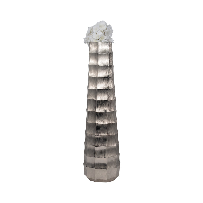 27 Terini Large Metal Vase, Silver