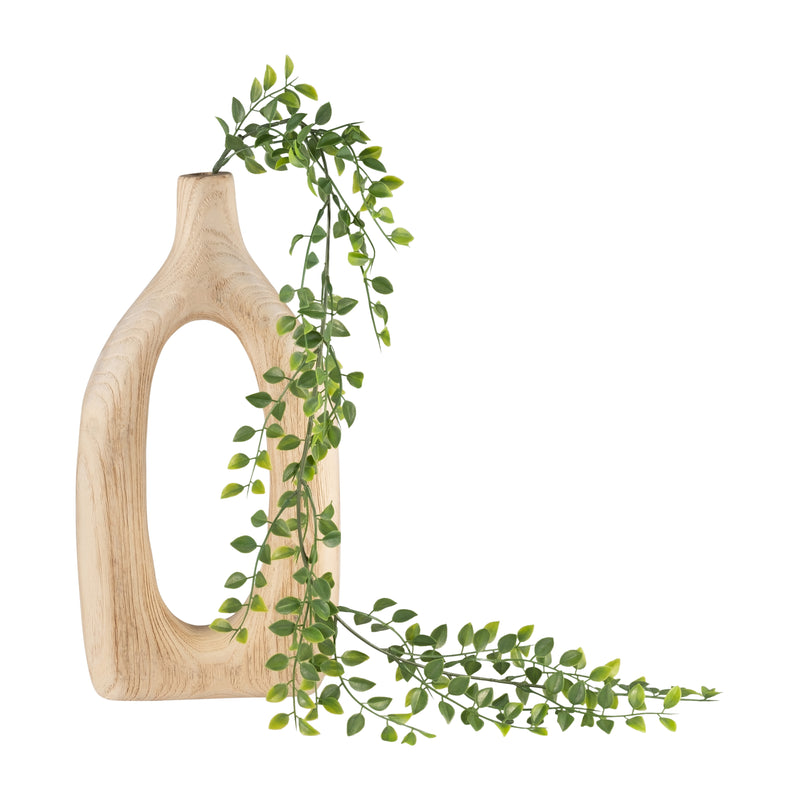 WOOD, 14H CUT-OUT VASE, NATURAL