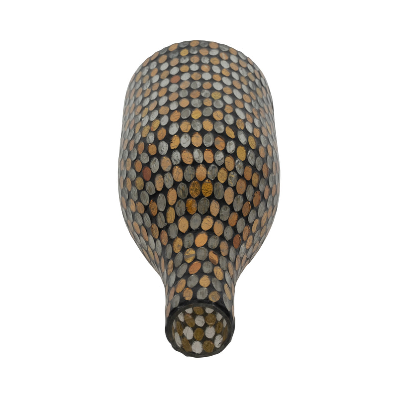 GLASS, 15H MOSAIC VASE, COPPER