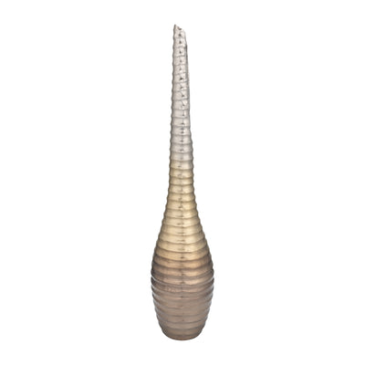 METAL,26,SHELL ELONGATED VASE,GOLD