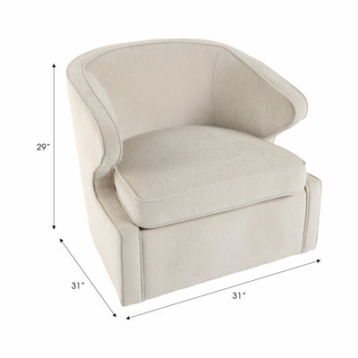 32 Karlsson Swivel Accent Chair, Ivory