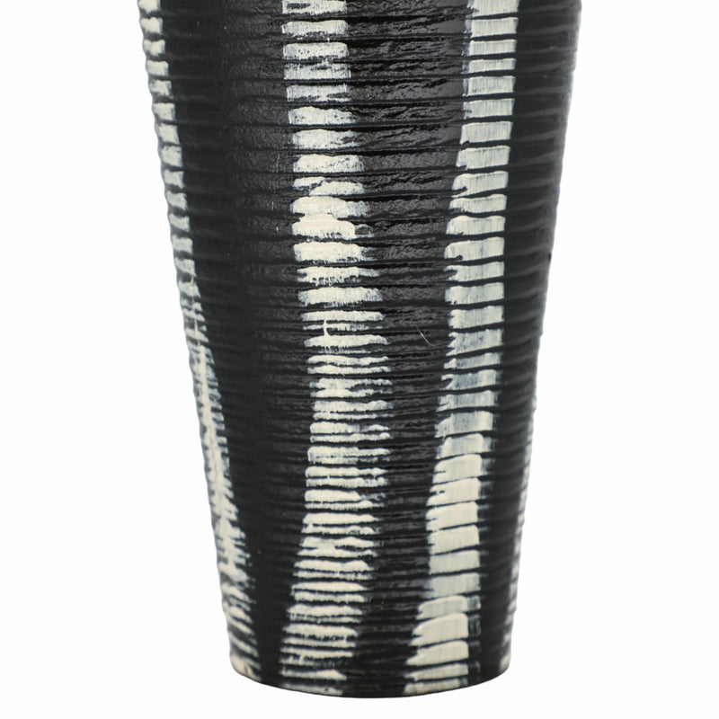 12 Percy Patterned Gray Metal Vase