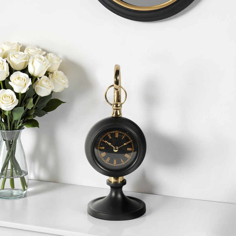 8 Avignon Gold And Black Desk Clock