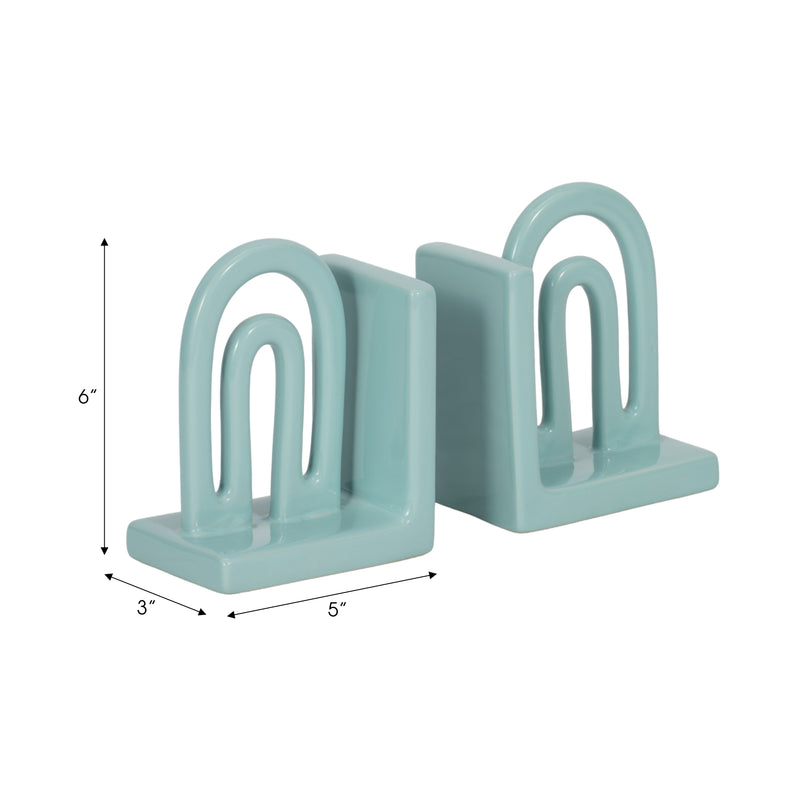 CER,S/2 6 ARCH BOOKENDS, MINT