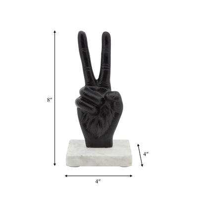 9 METAL PEACE SIGN, BLACK