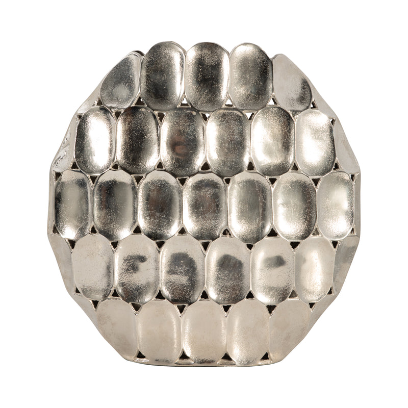 METAL, 17 OVAL VASE, SILVER