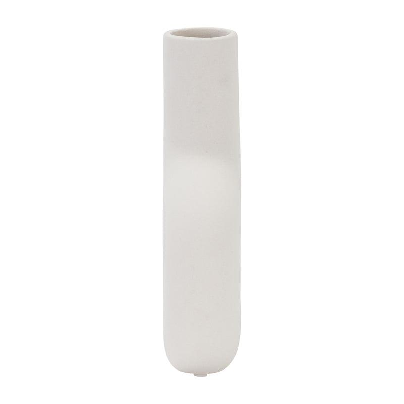 DOL, 8 OPEN CUT VASE, WHITE