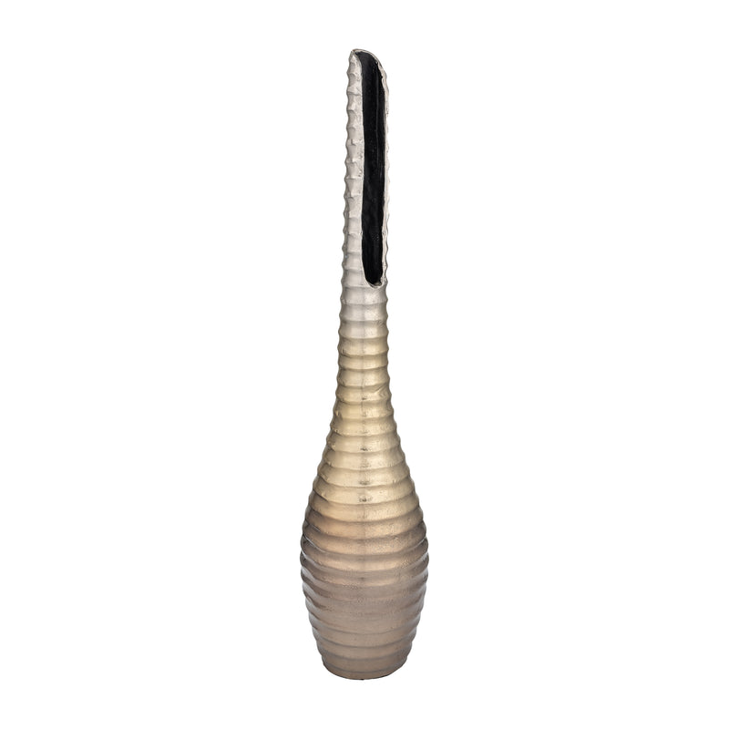 METAL,26,SHELL ELONGATED VASE,GOLD