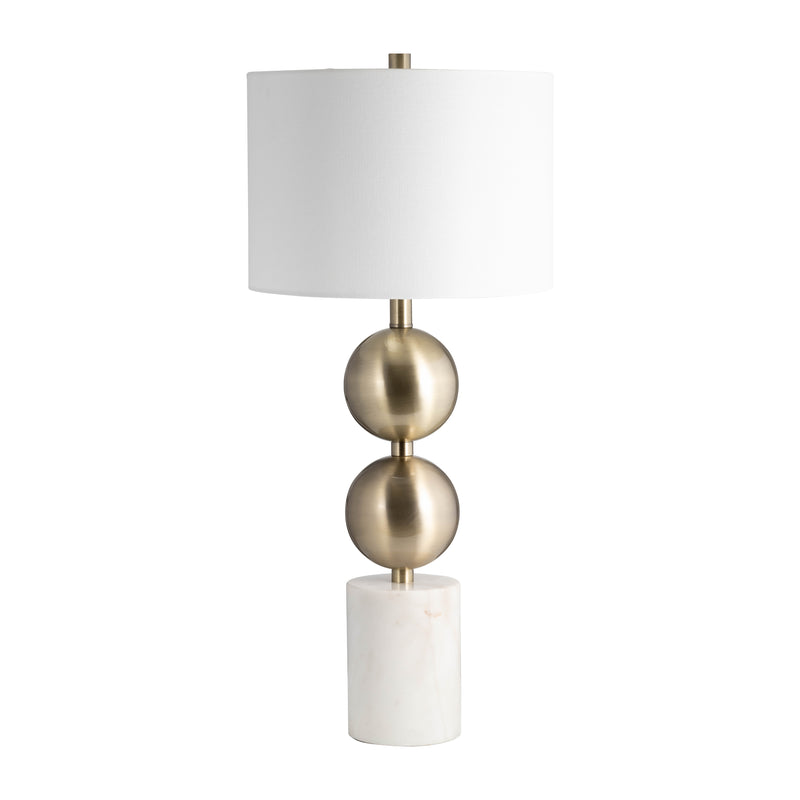 Marble, 30 Stacking Orbs Table Lamp, Gold/white