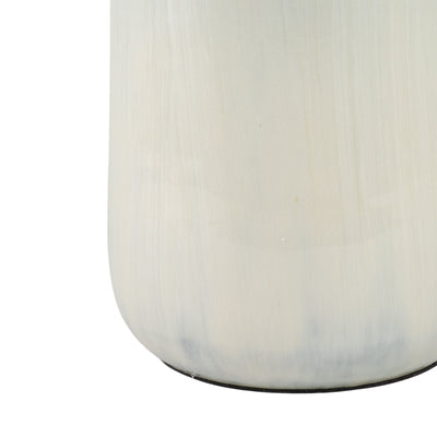 17x7 Frosted Glass Vase, Blue/white