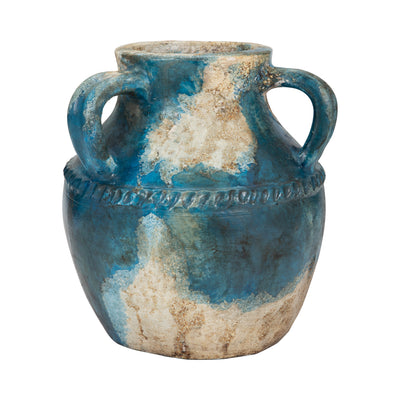 Terracotta, 10 Triple Handle Jug, Blue/ivory