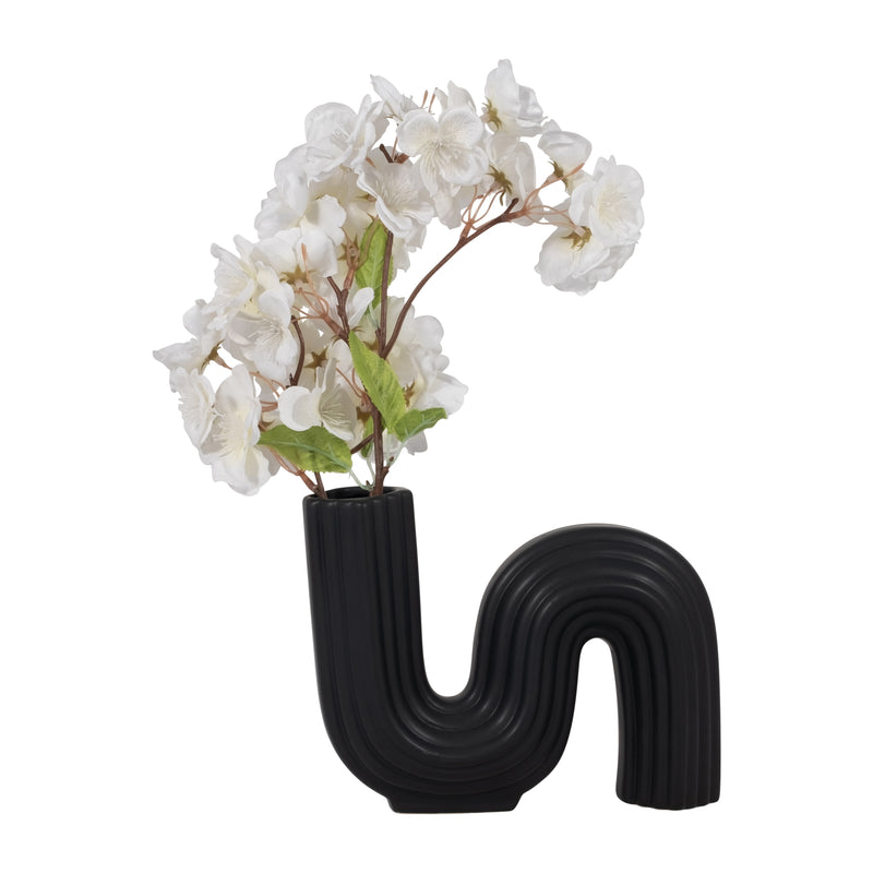 CER, 6 LOOPY VASE, BLACK