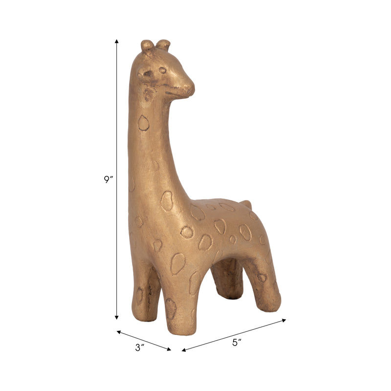 9 Standing Giraffe, Gold