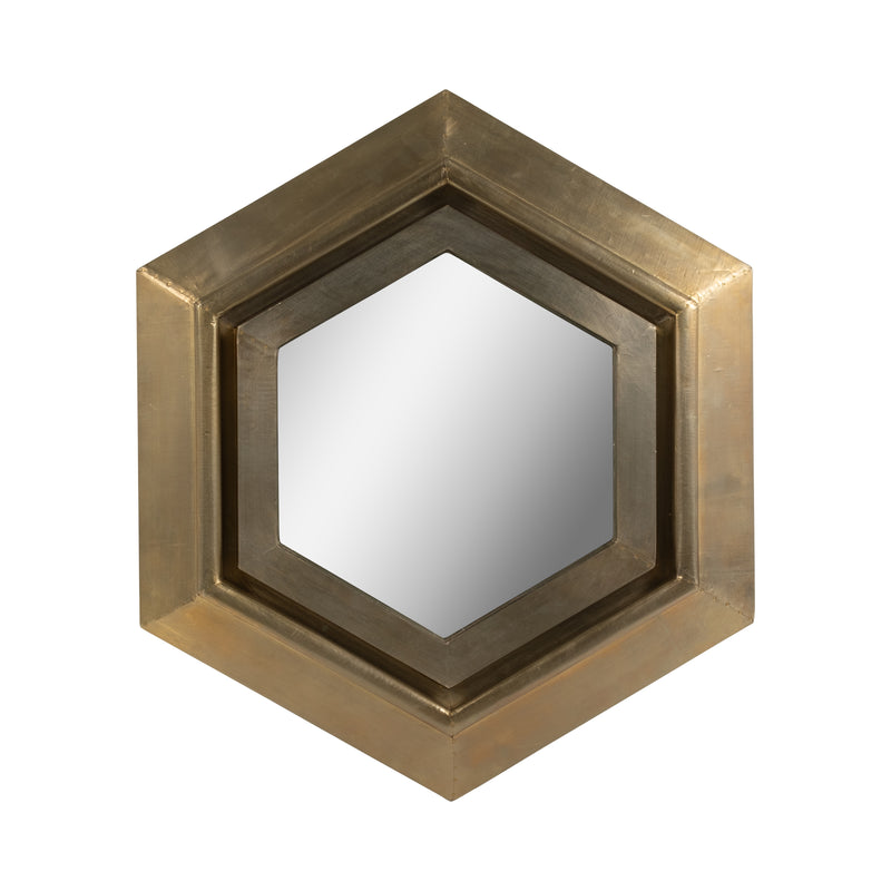 20x20 Warwin Champagne Clad Hexagon Mirror