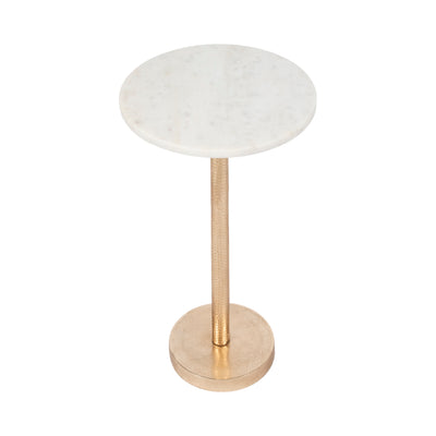 Metal, 24h Round Drink Table - Flat Base, Gold