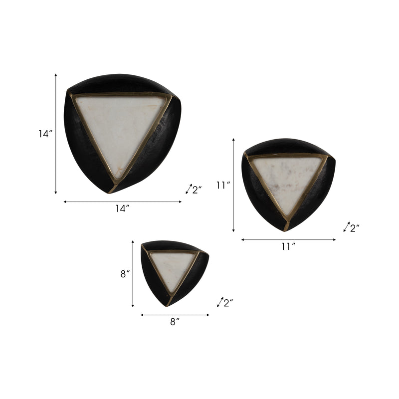 S/3 8/11/14 Dayton Marble Triangle Wall Decor