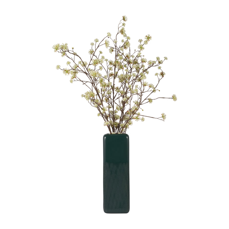 CER, 18 SQUARED GROOVED VASE, FOREST GREEN