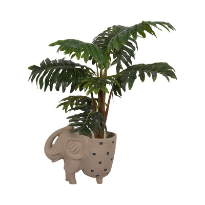 25 Paper Mache Elephant Planter, Ivory