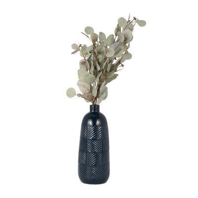 CER, 15 TEXTURED LINES VASE, NAVY