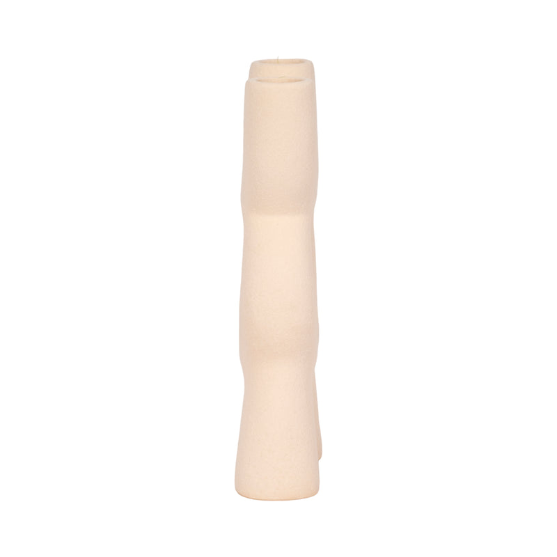 15 Open Cut-out Totem Object Sand Glaze, Ivory