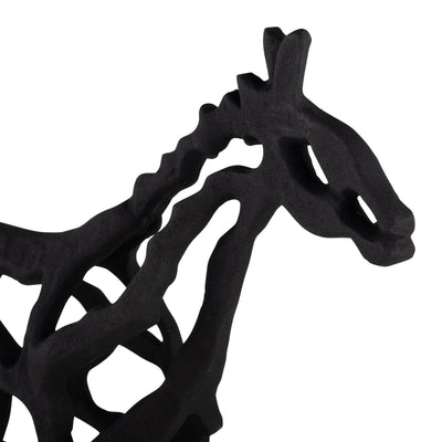 METAL,14H, HORSE ILLUSION SCULPTURE,BLACK