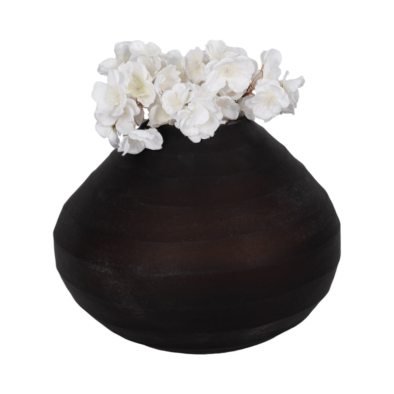 Glass, 10 Rotund Vase, Smokey Brown