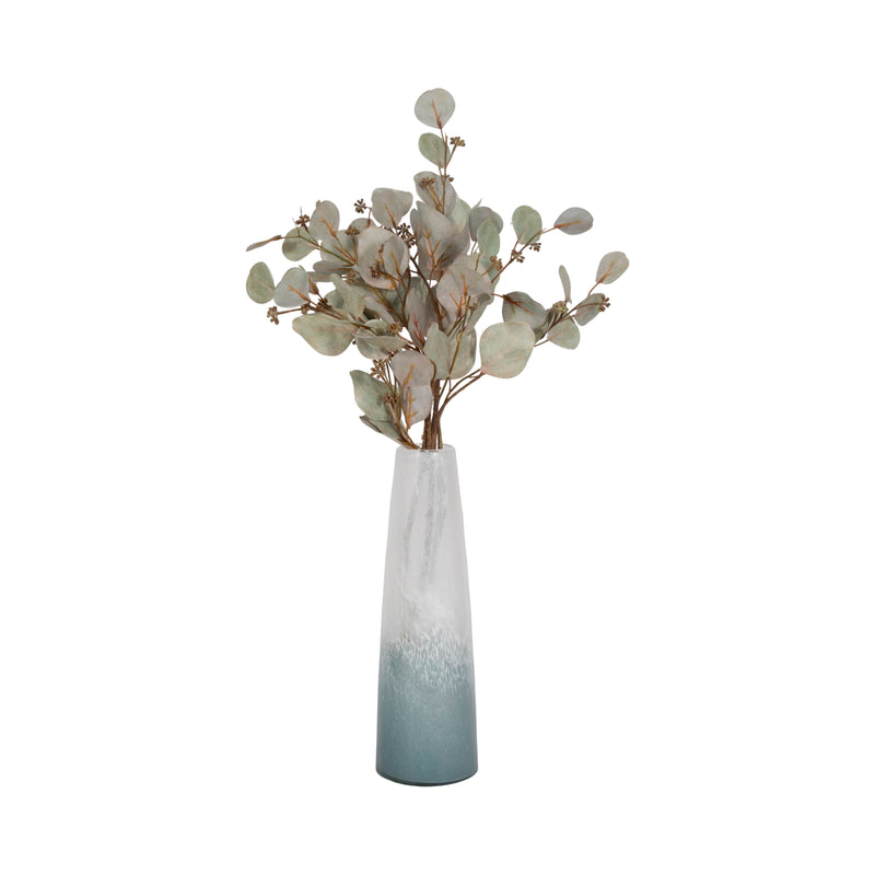 15 Light Blue Waters Vase, Blue/white