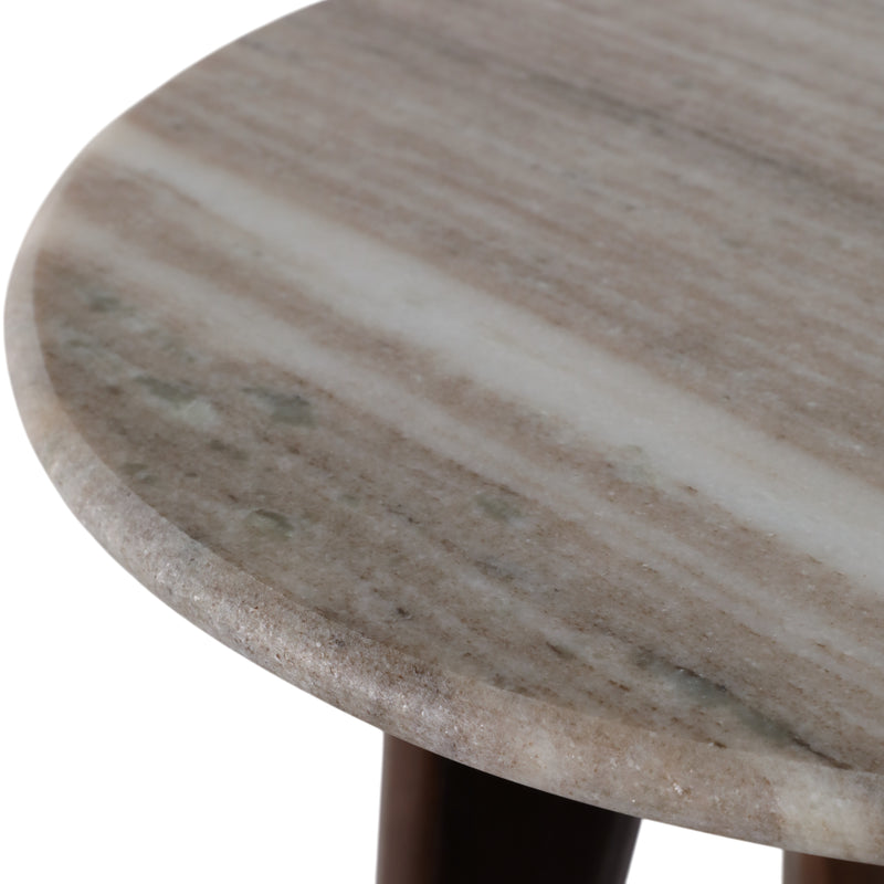 20x15 Marble Top Accent Table, Beige/brown