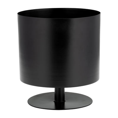 Ec Metal,10,flat Round Base Planter,black