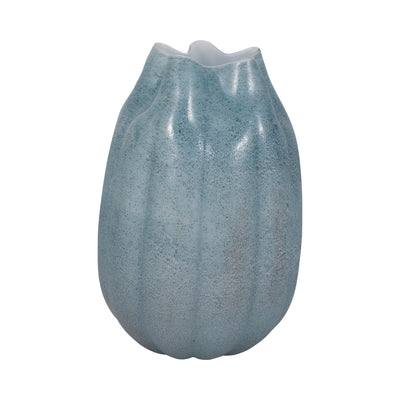 14 Glass Sea Urchin Vase, Blue