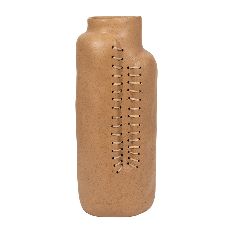 Ecomix, 18 Stitched Up Vase, Terracotta