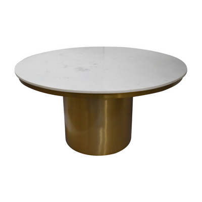 Moonstone Circular Gold Base Dining Table - 4 Person