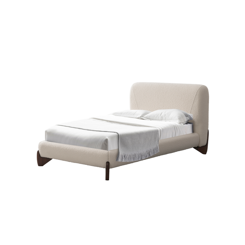 Aurora White Upholstered Bed