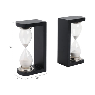 S/2 11 Raven Large Hourglass Bookends