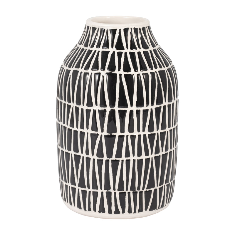 CER, 7 TRIBAL VASE, BLACK