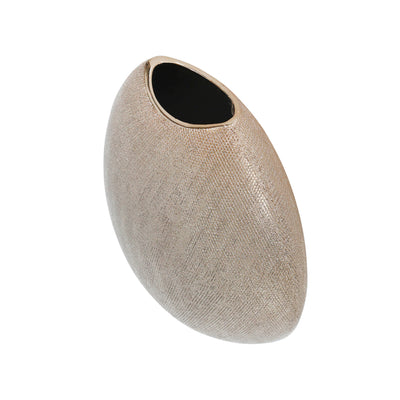 CERAMIC 10.75 VASE, CHAMPAGN