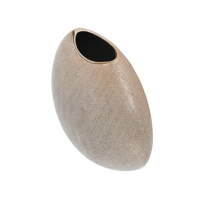 CERAMIC 10.75 VASE, CHAMPAGN