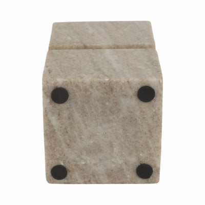 6 Onyx Marble Stacked Cubes Pillar Candleholder,