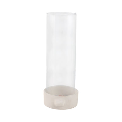 13x7 Terracotta Hurricane Taper Holder, White