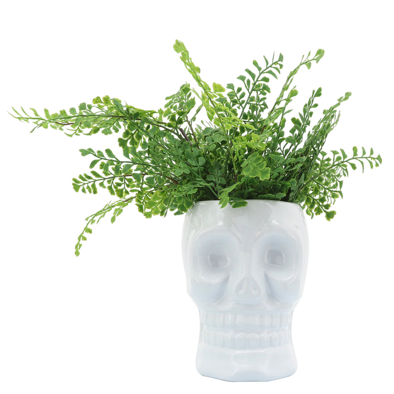 CER, 6 SKULL VASE, WHITE