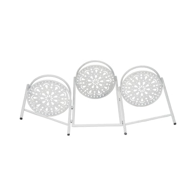 Metal, 22 Folding 3-tier Plant Stand, White