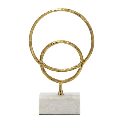 METAL/MARBLE, 21H DOUBLE RING ACCENT, GOLD