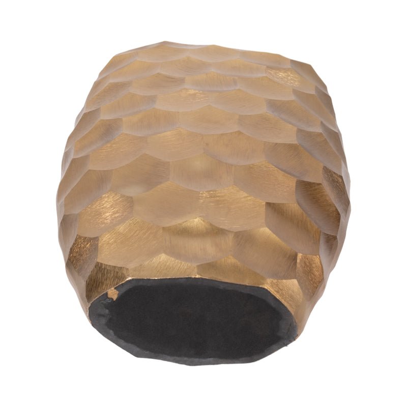 METAL, 24  HONEYCOMB VASE, GOLD