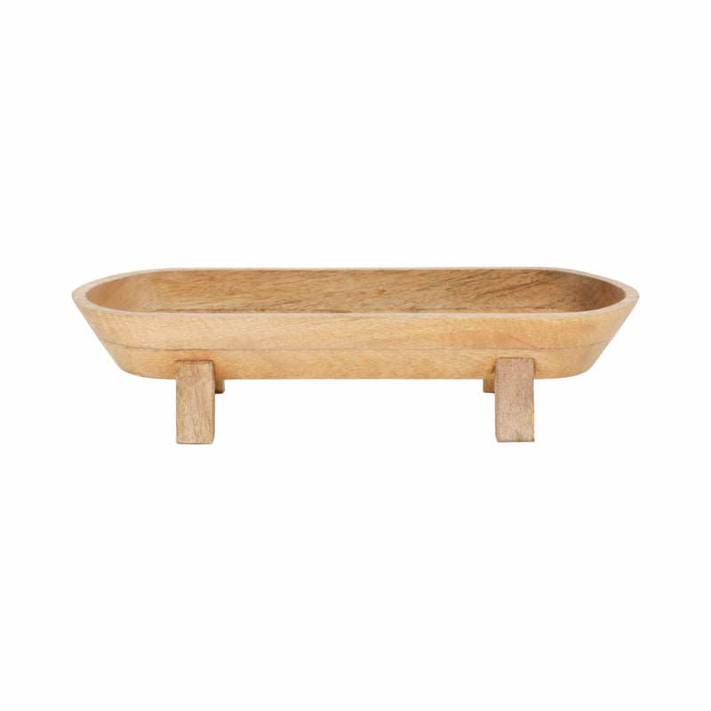 16 Footed Oval Bowl, Nat