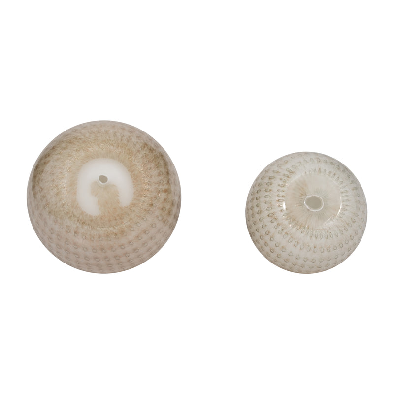 S/2 5/6 Meira Ivory Swirl Spheres